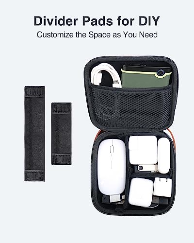 Luxtude Electronic Organizer Travel Case, Small Charger Organizer, Hard Tech Bag, Portable Tech Organizers, Cord & Cable Storage, Compact Electronics Cases for Mouse/SD Card/Cords/Chargers - Image 3