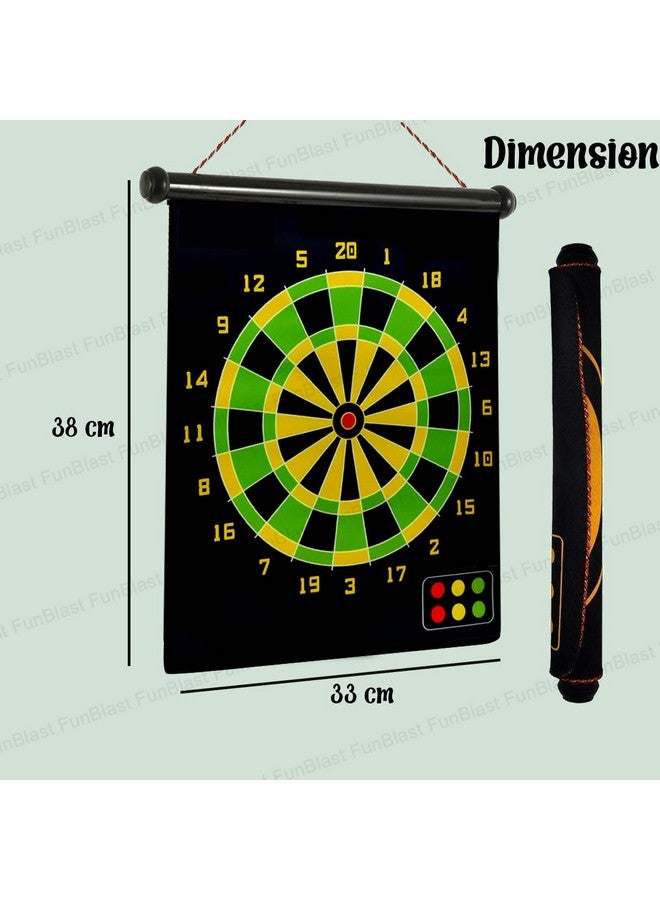 FunBlast Magnet Dart Game for Kids and Adults - Magnetic Roll Dart Game Set, Target Shooting Game, Indoor and Outdoor Magnetic Score Dartboard Kit with 4 Darts (Size - 14 Inch) - Image 2