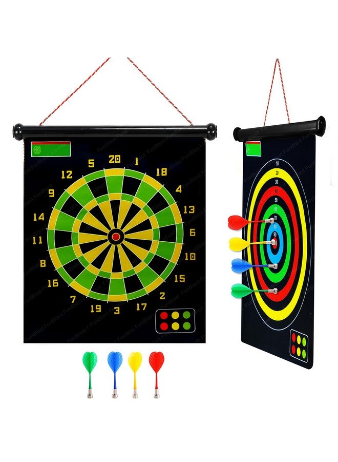 FunBlast Magnet Dart Game for Kids and Adults - Magnetic Roll Dart Game Set, Target Shooting Game, Indoor and Outdoor Magnetic Score Dartboard Kit with 4 Darts (Size - 14 Inch) - Image 1
