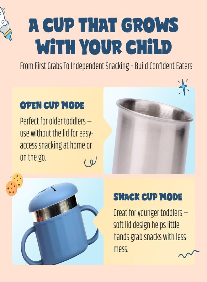 Jumble Dream Stainless Steel Baby Snack Cup for Toddlers Kids – Spill-Proof Silicone Snack Container – BPA-Free Non-Toxic Dishwasher Safe Food-Grade Stainless Steel for Baby Snacks 6m+ to 3+ Years - Image 2