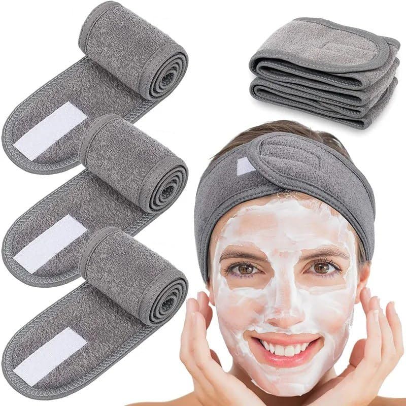 SKYZONE EXPORT SKYZONE EXPORT Facial Headband Spa Headband for Women Makeup Head Wrap Towel Terry Cloth Sport Headband Hair Band NonSlip Stretchable Adjustble Elastic Polycotton Facial Band for Shower Yoga 2PCS - Image 1