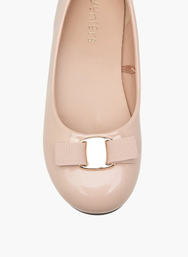 JUNIORS Girls Bow Detail Slip-On Ballerina Shoes