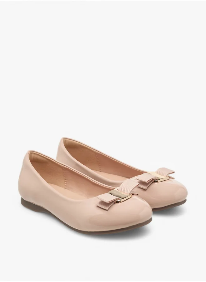 جونيورز Girls Bow Detail Slip-On Ballerina Shoes