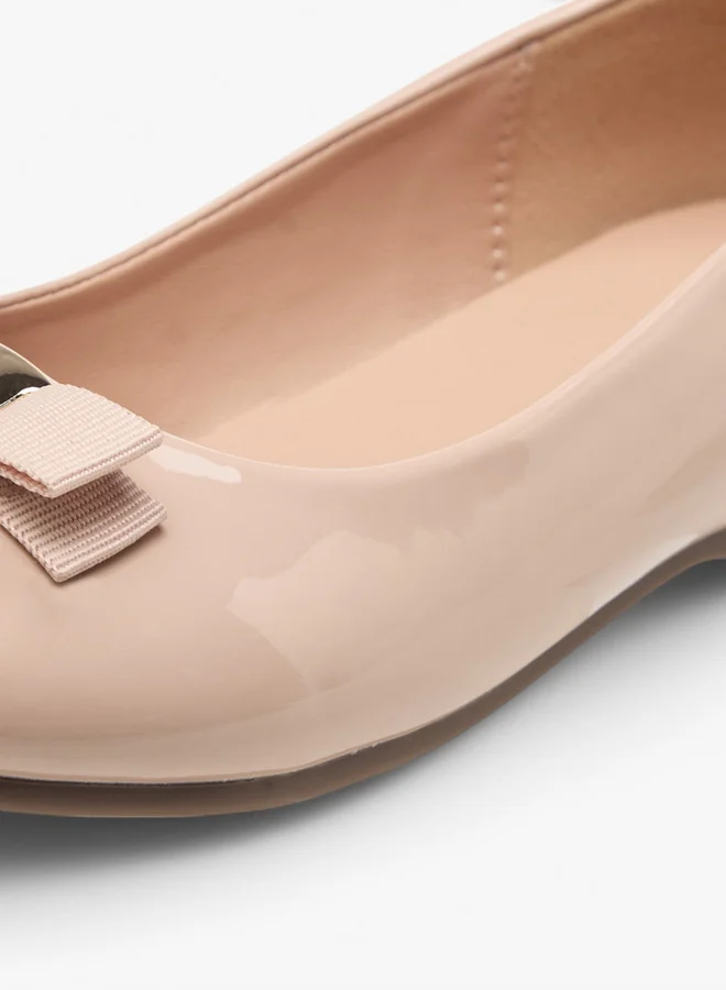 JUNIORS Girls Bow Detail Slip-On Ballerina Shoes