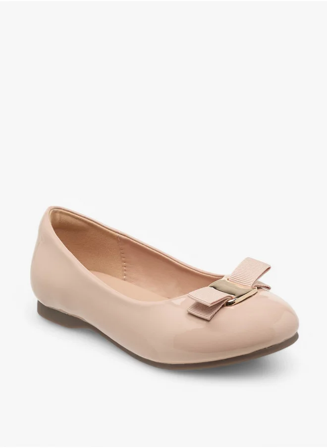 جونيورز Girls Bow Detail Slip-On Ballerina Shoes