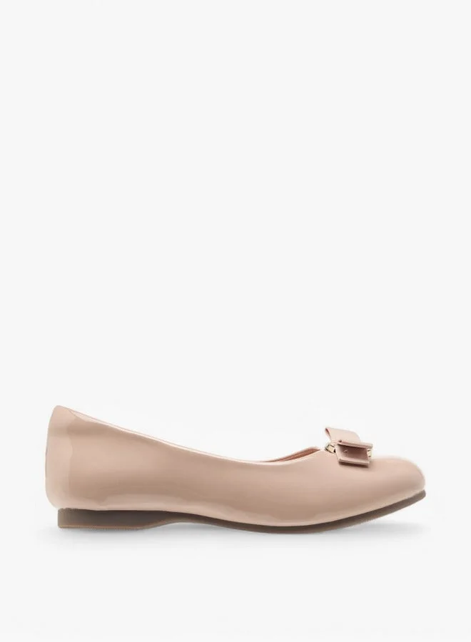 JUNIORS Girls Bow Detail Slip-On Ballerina Shoes