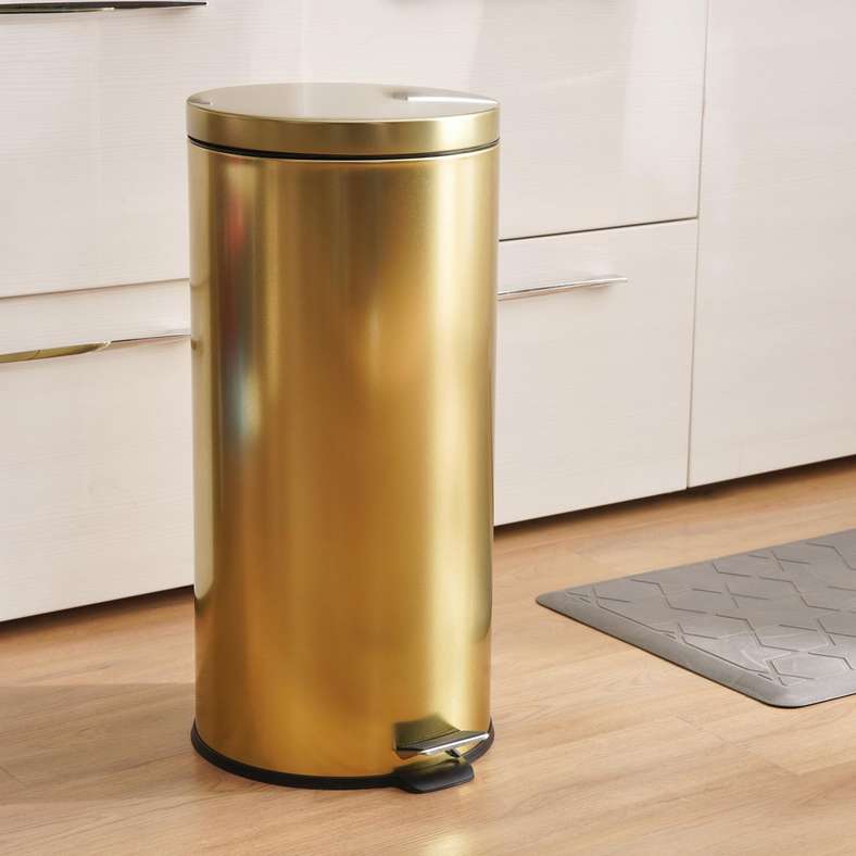 Daily Soft Close Metal Pedal Bin 36x30.2xH62.5cm 30 L - Gold
