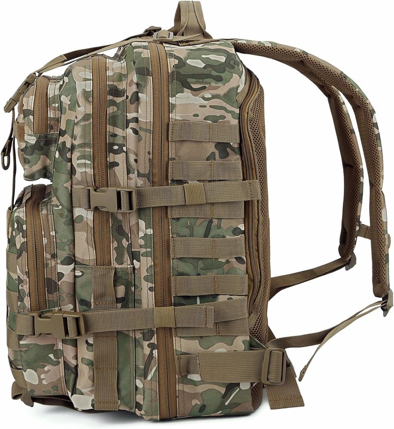 REEBOW GEAR Military Tactical Backpack 40L Assault Pack Army Molle Bug Out Bag Backpacks Black Brown - Image 3