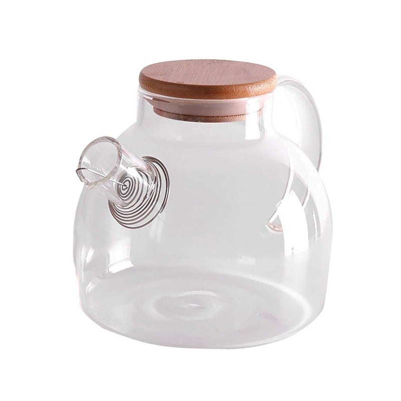 1000ml Borosilicate Glass Juice Pitcher with Airtight Wooden Lid and Silicone Seal Durable and Stylish Beverage Container  - Image 1