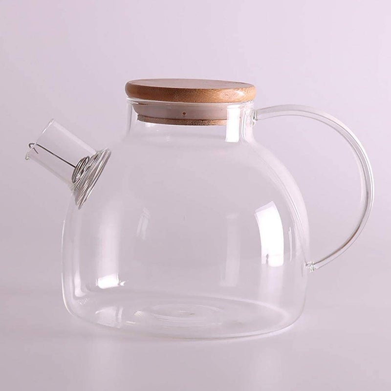 1000ml Borosilicate Glass Juice Pitcher with Airtight Wooden Lid and Silicone Seal Durable and Stylish Beverage Container  - Image 3