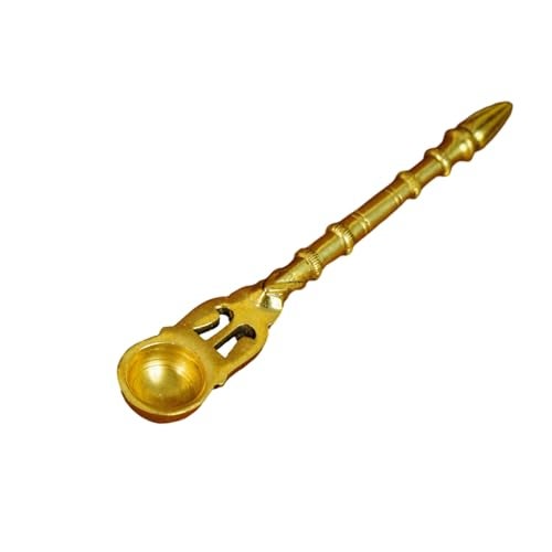 Ekhasa 100% Pure Brass Pooja Items Havan Spoon | Hawan Spoon for Hawan Kund Samagri | Puja Ghee Chamach for Havan - Image 5