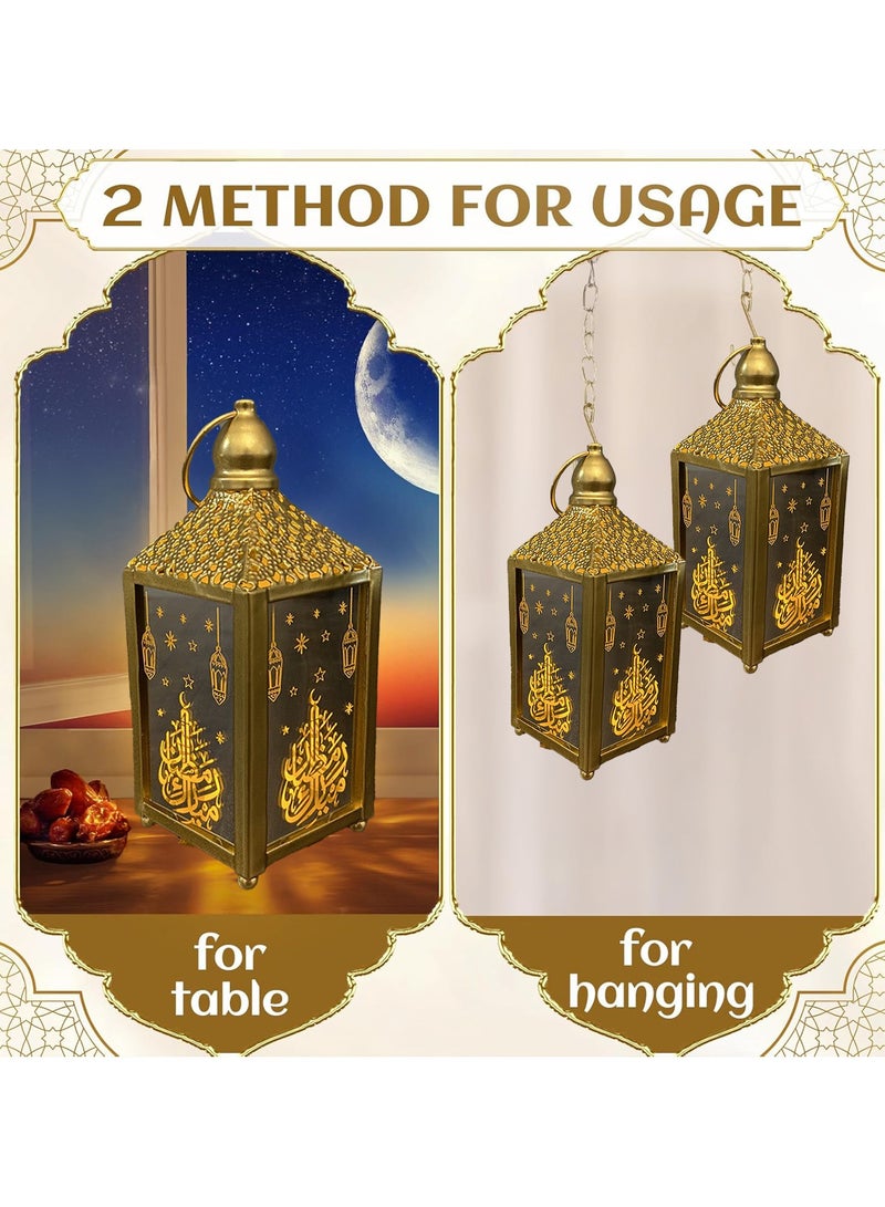 VUCATIN أضواء فوانيس رمضان، ديكورات رمضان، ديكورات العيد للمنزل، ديكورات عيد مبارك، هدايا عيد رمضان، ديكورات رمضان لطاولات الحفلات المنزلية، أضواء رمضان  - Image 2