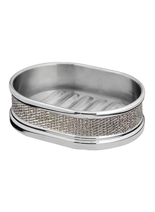 InterDesign Twillo Soap Dish Silver 5 x3.75x1.5inch - Image 1