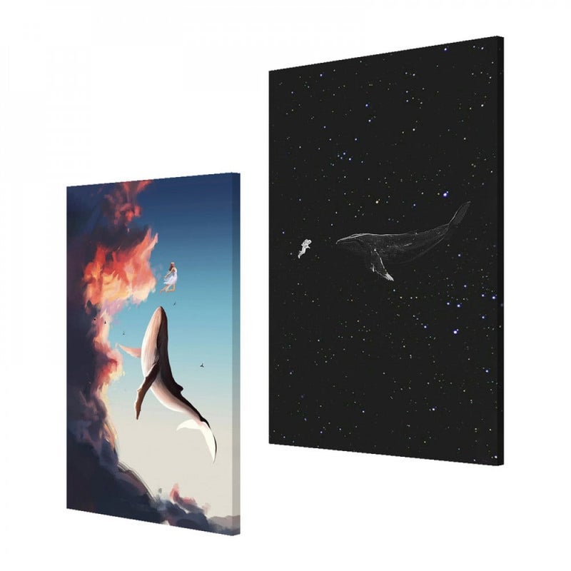 ماركتنا لوحة قماشية ثنائية بتصميم مودرن بمقاس اجمالي 80×60 سم - Image 2