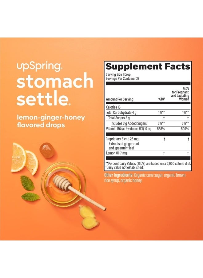 UpSpring - Stomach Settle Drops for Occasional Nausea Relief and Morning Sickness with Ginger, Lemon, Spearmint, and B6. Individually Wrapped Drops, 55 Ct(Packaging May Vary) - Image 1