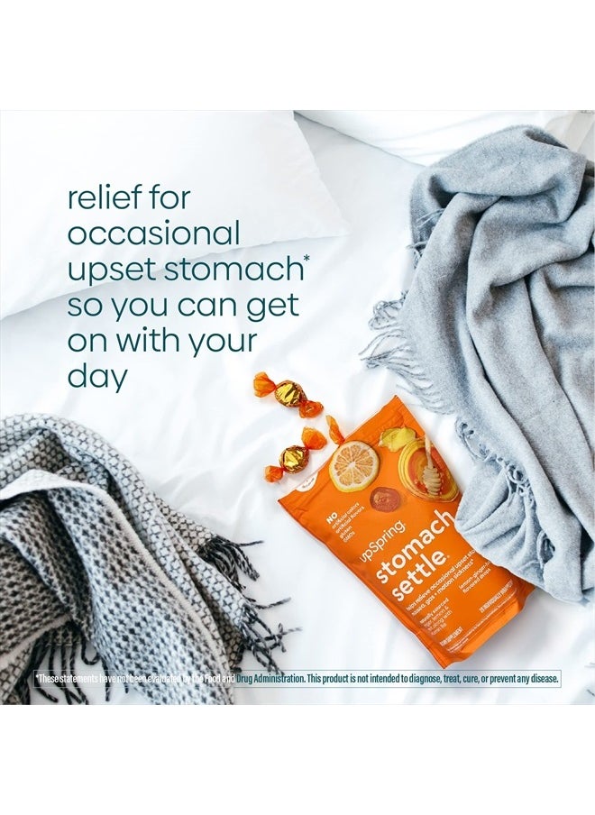 UpSpring - Stomach Settle Drops for Occasional Nausea Relief and Morning Sickness with Ginger, Lemon, Spearmint, and B6. Individually Wrapped Drops, 55 Ct(Packaging May Vary) - Image 1