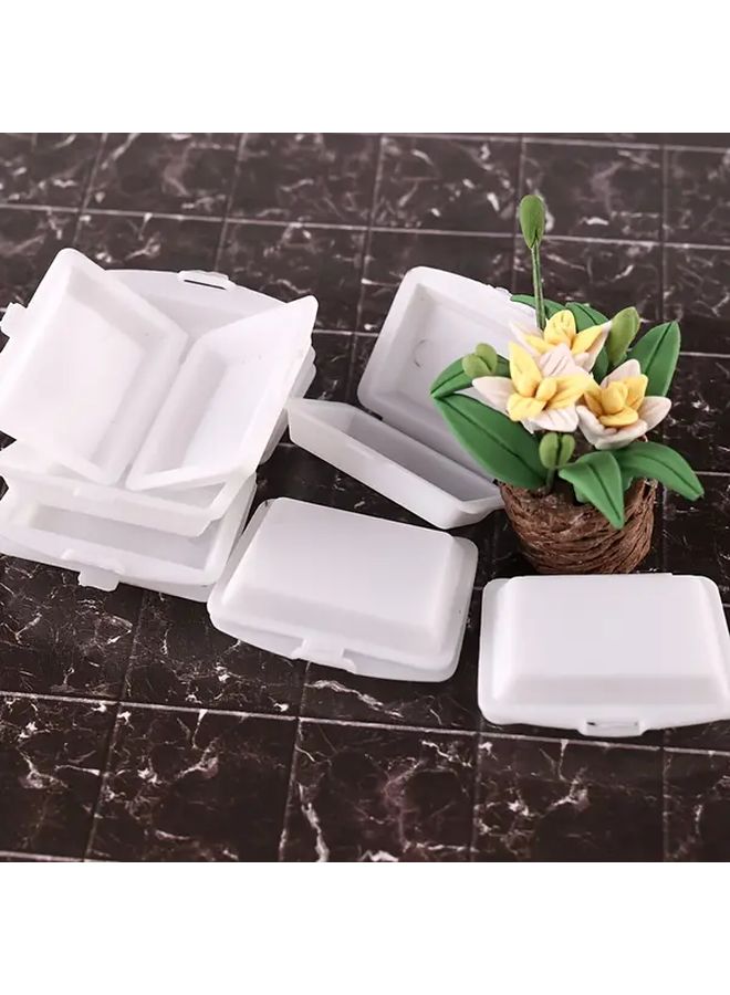 5pcs White Miniature Fast Food packaging Boxes Doll House Doll Accessory Storage Case - Image 5