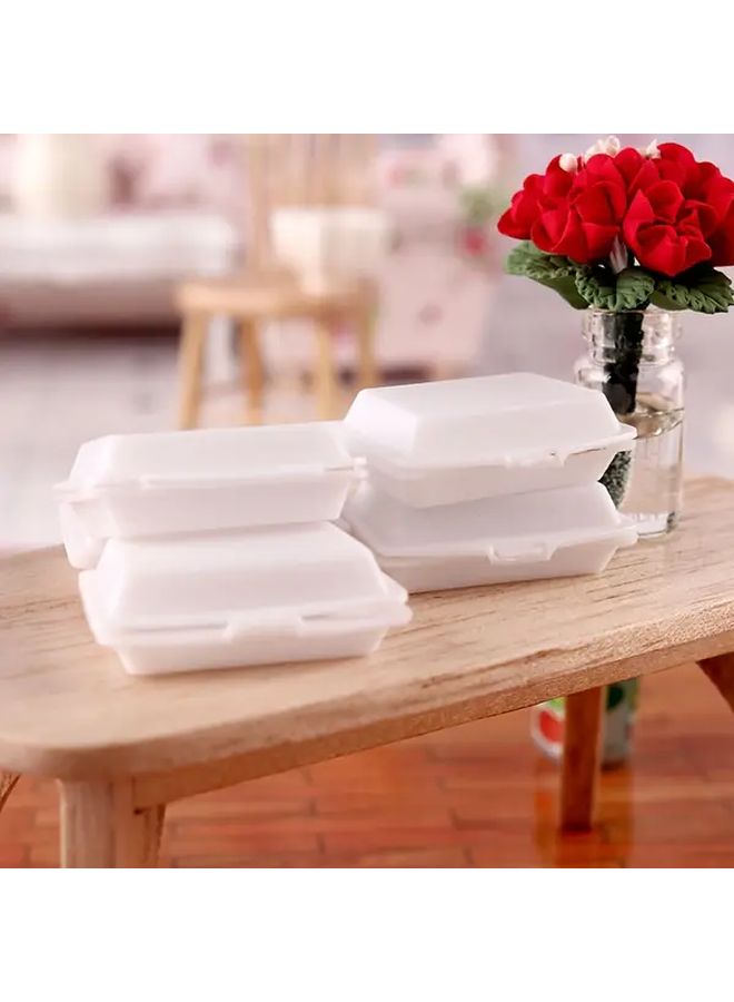5pcs White Miniature Fast Food packaging Boxes Doll House Doll Accessory Storage Case - Image 1