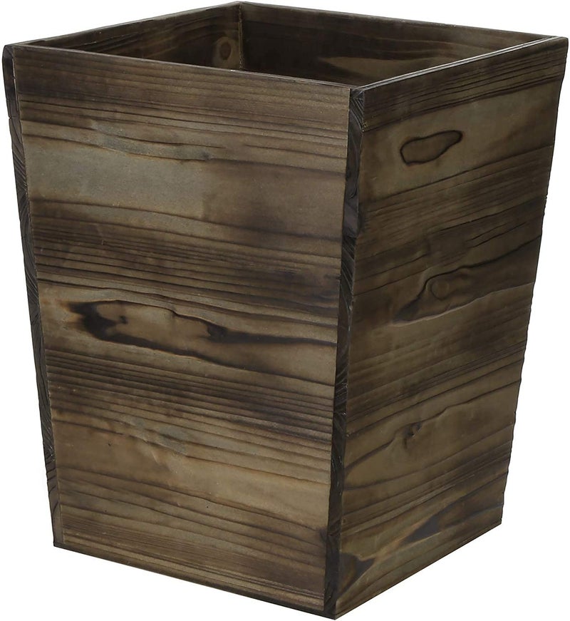 INDIAN DECOR 29160 Brown Wooden Waste Bin 14Inch WastebasketWaste paper binoffice binDustbinWastepaper basketWooden dustbin Brown  - Image 3