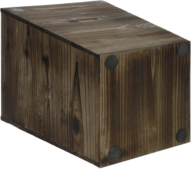 INDIAN DECOR 29160 Brown Wooden Waste Bin 14Inch WastebasketWaste paper binoffice binDustbinWastepaper basketWooden dustbin Brown  - Image 4