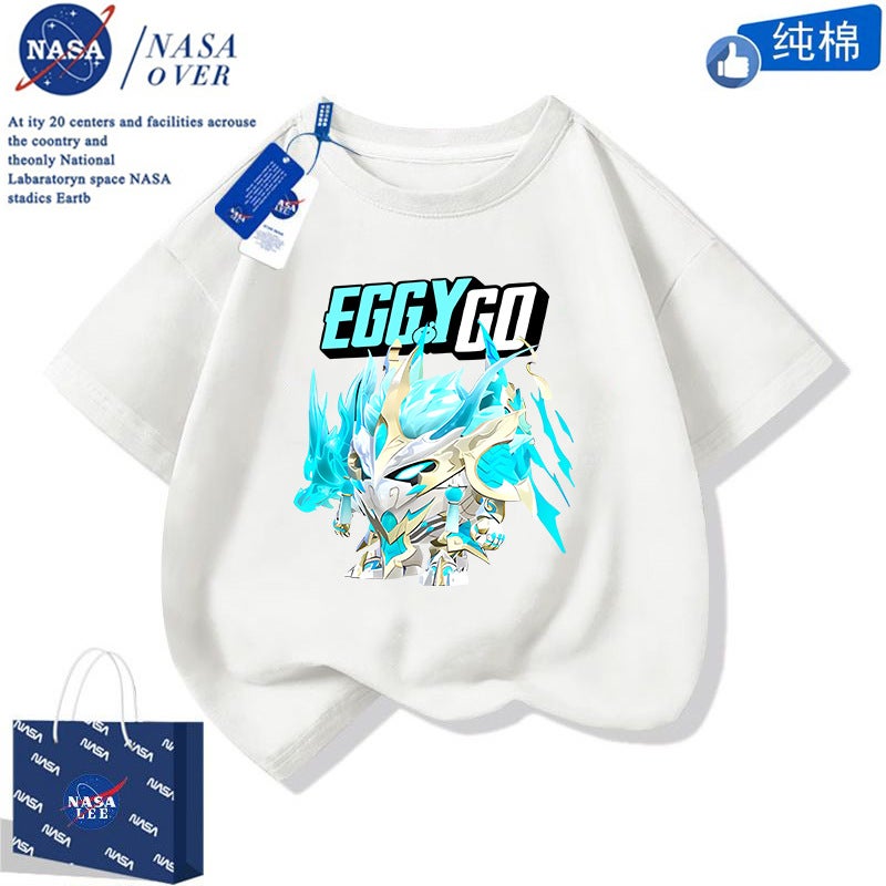 Nasa Joint Boy Handsome Egg Cotton Short-Sleeved Dragon Soul Ares Domineering Printed T-Shirt Trendy Brotherhood - Image 5