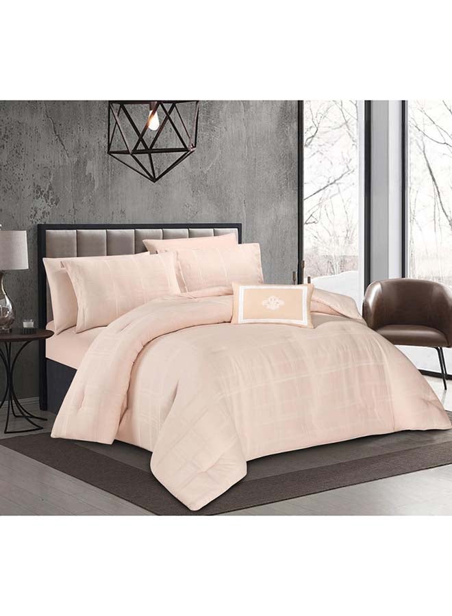 Hours Comforter Set From Hours, With An Elegant Panttern, 4 Pieces, Single Size 170x220 cm  - Image 2
