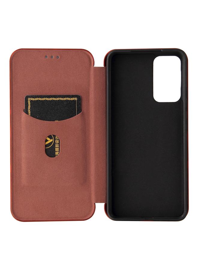 S-TOP Case For Samsung Galaxy A82 5G /Quantum 2 Carbon Fiber Texture Horizontal Flip TPU + PC + PU Leather Case with Card Slot - Image 5