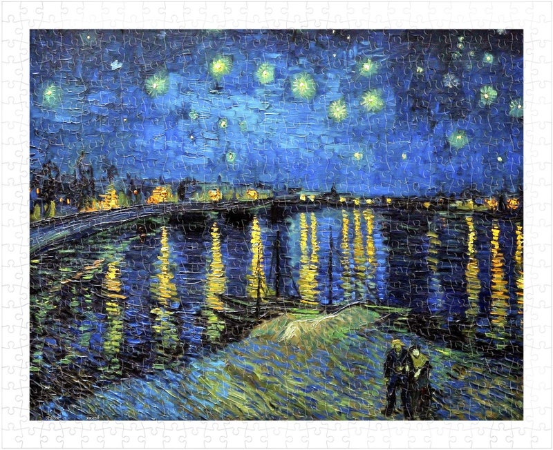 Pintoo Jigsaw Puzzles 500 Piece for Adults Vincent Van Gogh Starry Night Over The Rhone 1888 Beautiful Plastic Puzzle for Home Decor Zero Dust Easy Storage H1760 - Image 3