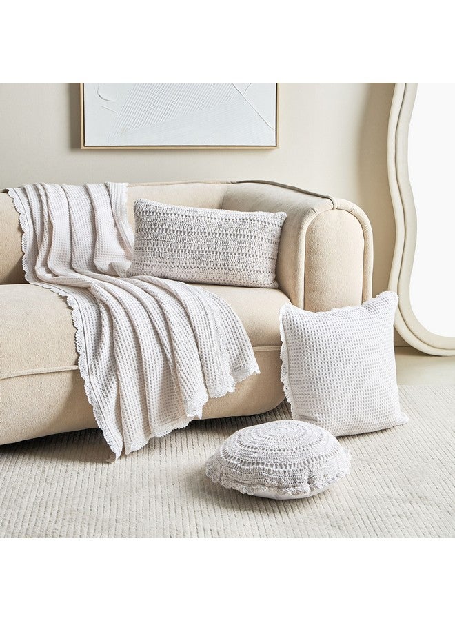 Home Box White Haven Velin Croatia Stripe Round Filled Cushion 40 x 40 cm - Image 4