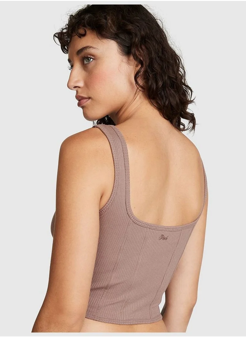 PINK Base Cotton Corset Top