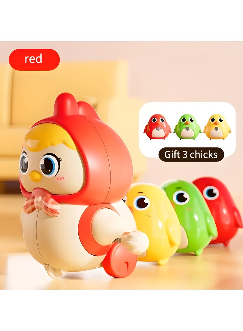 LIXADA 1pc Hen with 3pcs Chicks Learning to Crawl Magnetic Chain Early Education Toys, No Batteries Required, Educational Toys, Multiple Colors to Choose from, Youngsters Birthday Surprise Gift, Swinging Crawling Trainer Special Festival Youngsters Gifts for Youngsters Age 3+  - Image 1