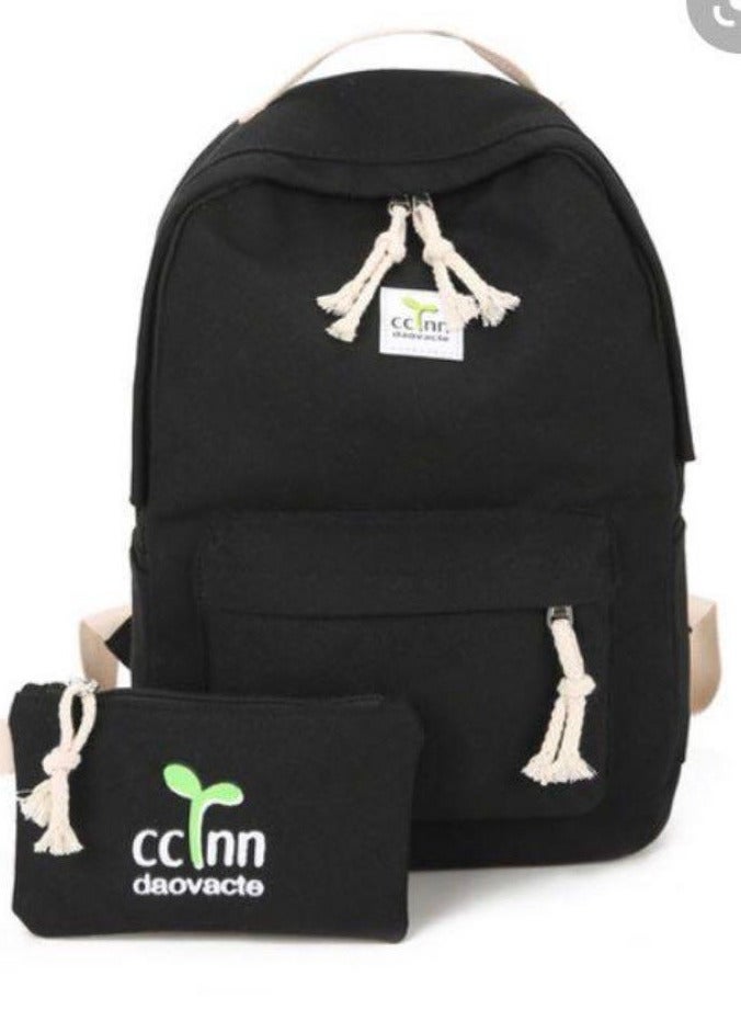 OUTAD Adjustable Straps Backpack With Pouch Black - Image 2