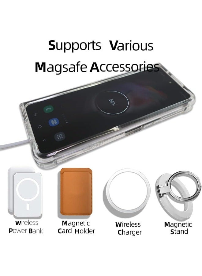 Clear Galaxy Case for Samsung Galaxy Z Fold 3, Compatible with MagSafe Wireless Charging, Ultra Slim Shockproof Clear Cover - Image 4
