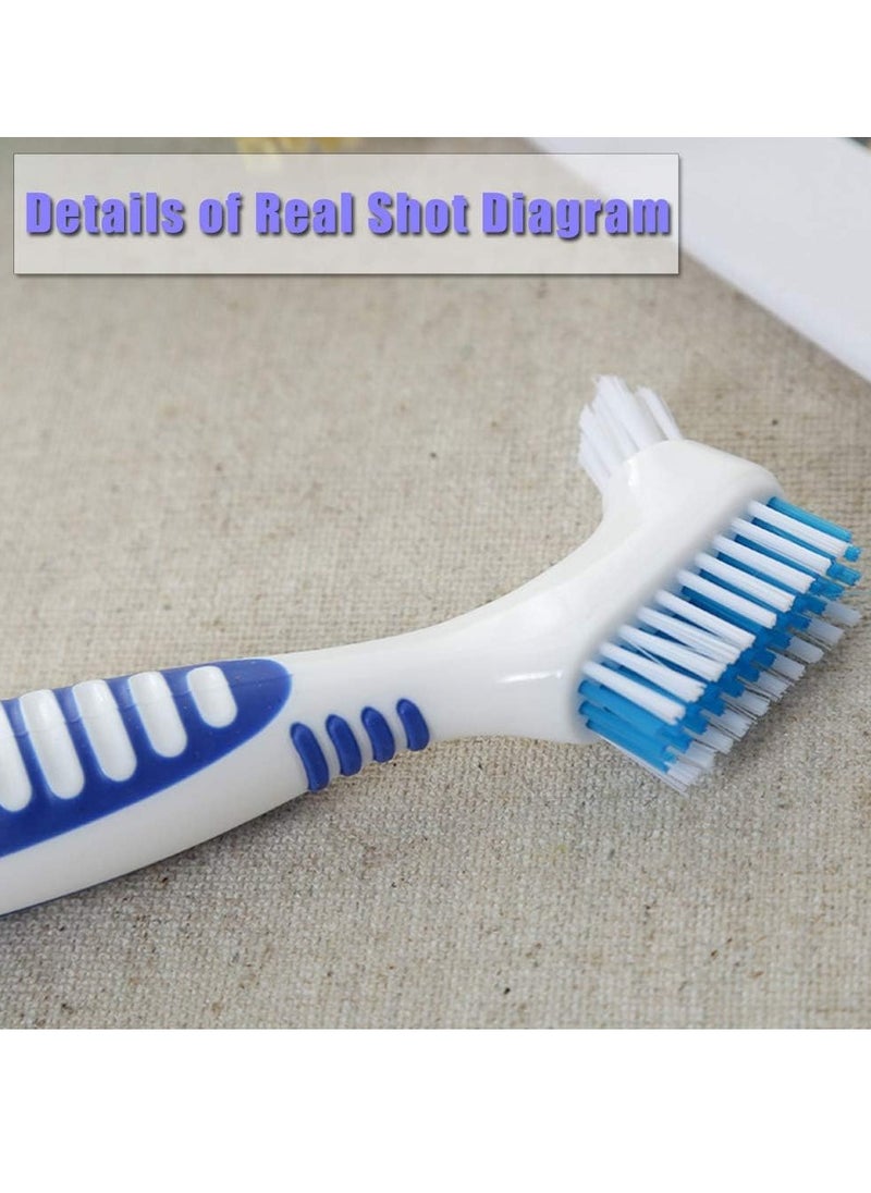 Ceonam - 4Pcs Denture Brushes with Carrying Case, Hard Double Sided Denture Cleaning Brush Heads for False Teeth Cleaning - Image 1