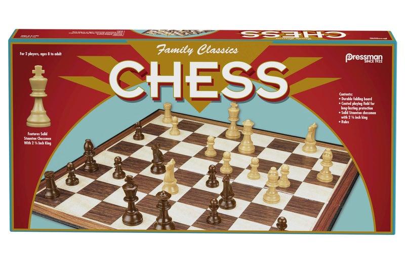 Pressman Family Classics Chess by Pressman with Folding Board and Full Size Chess Pieces - Image 4