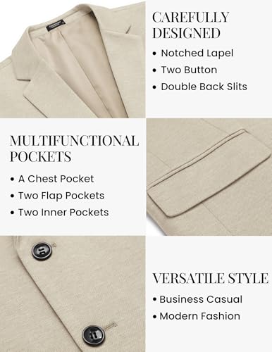 COOFANDY Blazer Men Big and Tall Sport Coat Business Casual Western Suit Jacket Dark Grey, S - Image 5
