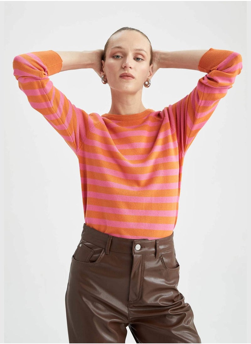 DeFacto - Regular Fit Long Sleeve Stripe Jumper - Image 1