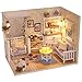 Ogrmar Wooden Dollhouse Miniatures DIY House Kit with Cover and Led LightCat Diary - Image 4
