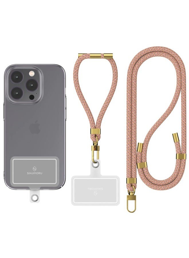 Sinjimoru Cell Phone Lanyard for Phone Case (2Packs), with Adjustable Phone Strap for Wrist Compatible with Key Holder & ID Card Holder. Sinji Strap Rainbow - Image 1