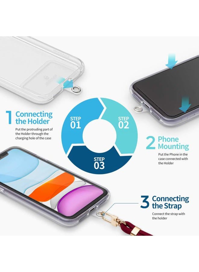 Sinjimoru Cell Phone Lanyard for Phone Case (2Packs), with Adjustable Phone Strap for Wrist Compatible with Key Holder & ID Card Holder. Sinji Strap Rainbow - Image 4