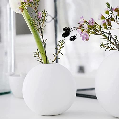 Purezento Cooee Beautiful Ceramic Decorative Vases with Unique Quality for Home Decor, Center Table, Flowers Pot,Bedroom Side Corners,Living Room Decoration,and Party Centerpieces (White) - Image 1