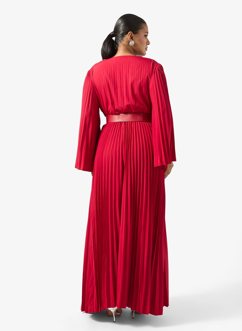 Ella Plus Belted Dress With Pleats - Image 5