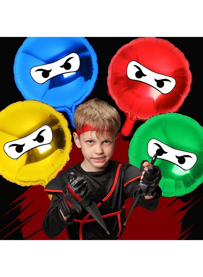Hungdao 6 Pcs 18 Inches Ninja Balloons Colorful Ninja Theme Party Supplies Aluminum Film Balloon Birthday Party Favors - Image 5