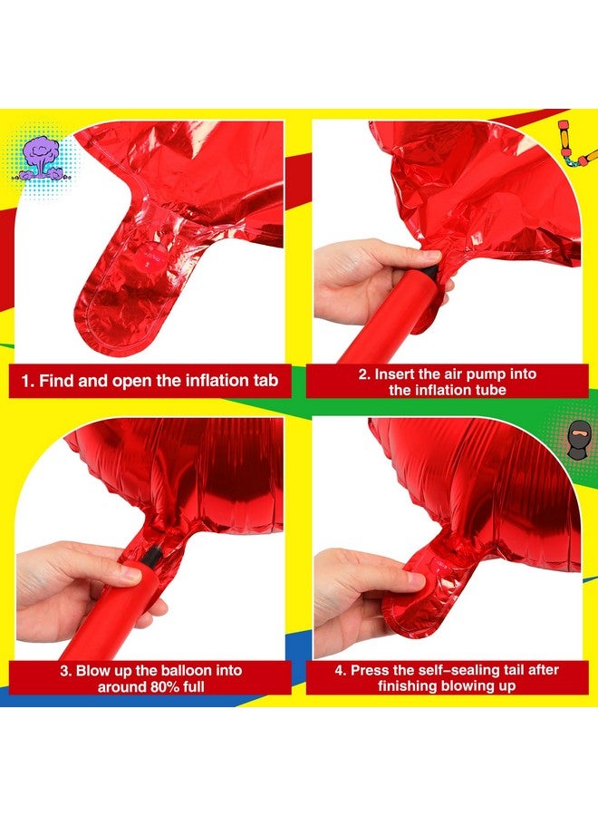 Hungdao 6 Pcs 18 Inches Ninja Balloons Colorful Ninja Theme Party Supplies Aluminum Film Balloon Birthday Party Favors - Image 4