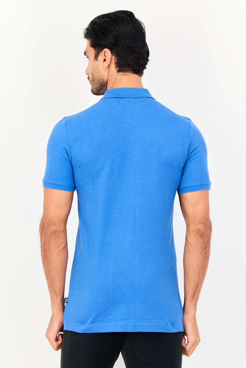 PUMA Men Slim Fit Short Sleeve Outdoor Polo Shirt, Blue - Image 3