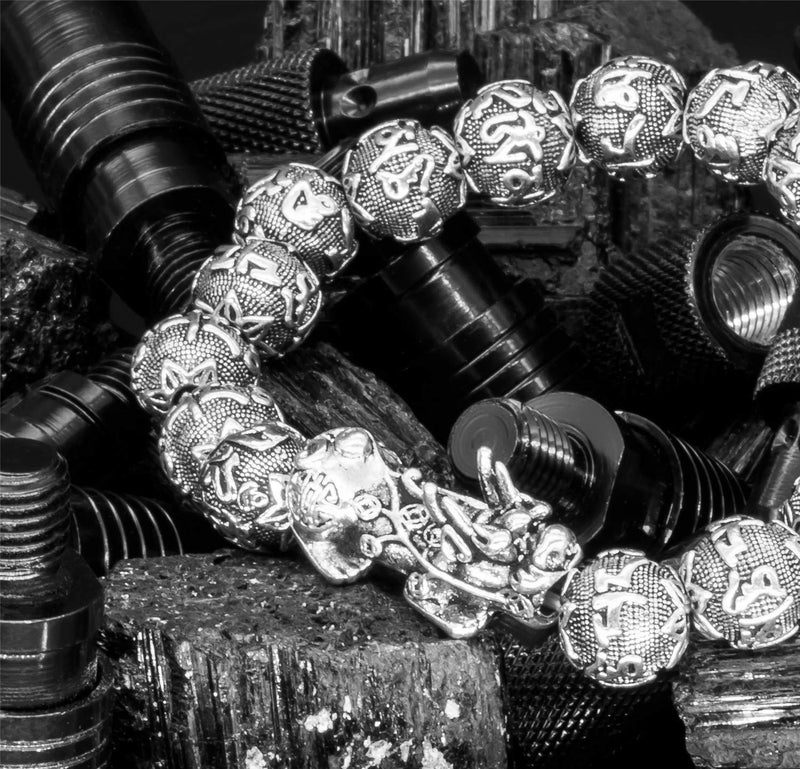 ZenBless Feng Shui Bracelet 12mm Beads Large Size Bracelet for Men Single Silver Pi Xiu Pi Yao Attract Wealth Health and Good Luck - Image 4