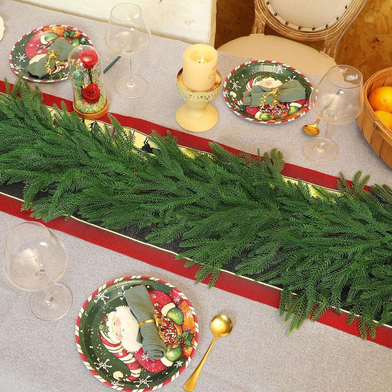 IPOOLTENG 6 Ft Artificial Norfolk Pine Garland, Real Touch Dense Faux Greenery Garland for Mantle, Table, Wall, Indoor & Outdoor Christmas Decorations (Excluding Lights) - Image 4
