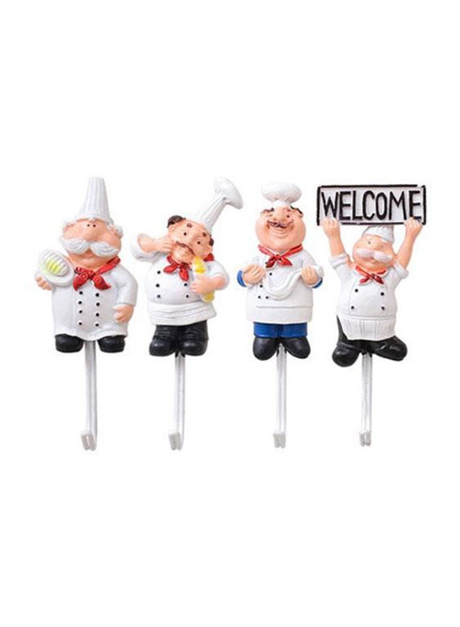 NIBEMINENT 4-Piece Cartoon Shape Hooks For Utensils Multicolour 5centimeter - Image 1