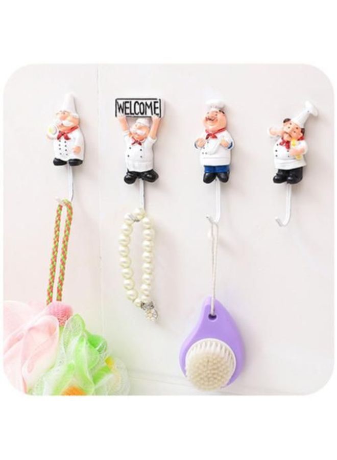 NIBEMINENT 4-Piece Cartoon Shape Hooks For Utensils Multicolour 5centimeter - Image 2
