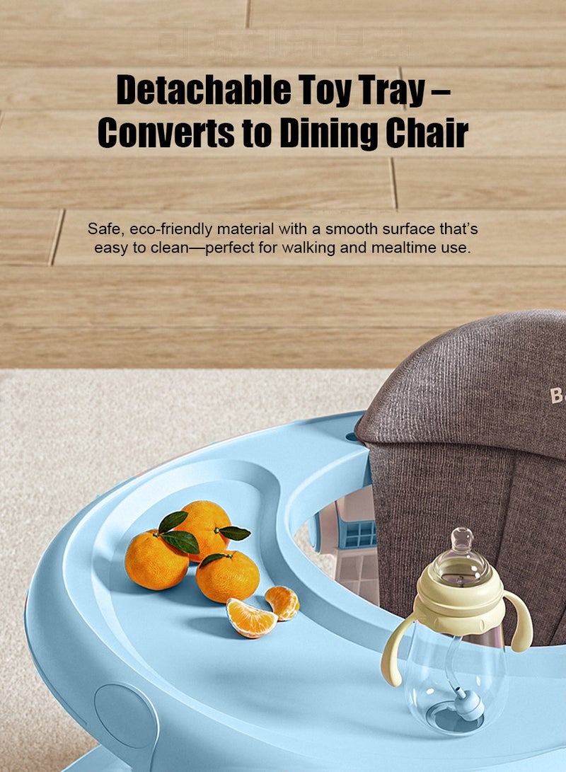 Baby Walker Foldable with 7 Adjustable Heights, Baby Walker with Wheels Portable, Baby Walkers and Activity Center for Boys Girls Babies 6-18 Months (Simple Version without Toys-Blue) - Image 4